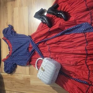 Vintage 50s Square Dance Dress Homemade As Is Small